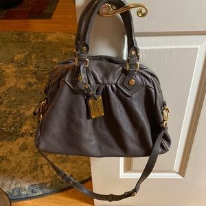 Vintage brown grey Marc by Marc Jacobs large bowling bag